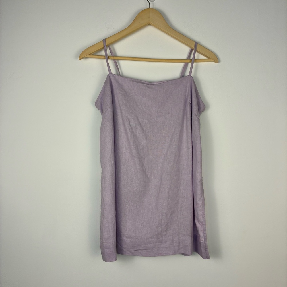 Free People purple lilac lavender Spaghetti Strap Top size XS linen blend